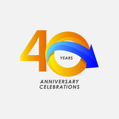 40 Years Anniversary Celebration Number Vector Template Design Illustration