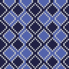 Blue Argyle Seamless Pattern Background