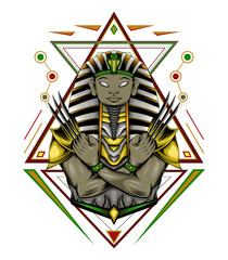 Sphinx rameses. Egyptian legend illustration