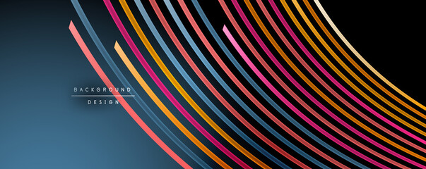 Abstract colorful lines vector background. Internet, big data and technology connections concept, abstract template