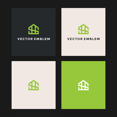 letter sh home logo vector design template