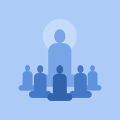 Illustration of  Indian 'Gurukul' system in which students are learning from the teacher