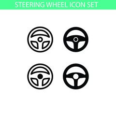 Steering wheel icon set