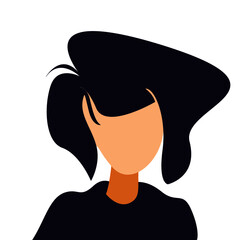 flat illustration wavy female profile