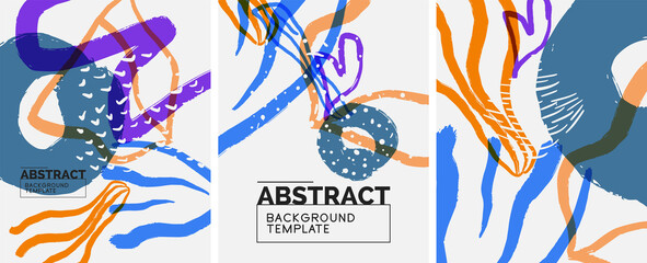 Social media abstract backgrounds. Abstract hand drawn doodles. Vector illustration for covers, banners, flyers