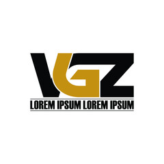 VGZ letter monogram logo design vector