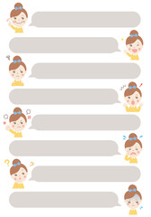 子供コメントふきだしセット（女の子）02