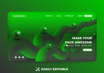 Modern fluid landing page design. web design template