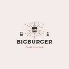 Big Burger logo design vector illustration
