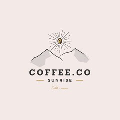 Coffee shop logo design vector illustration