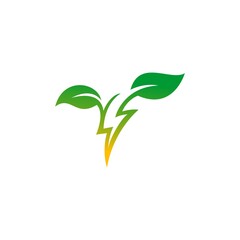 Green energy logo design vector illustration