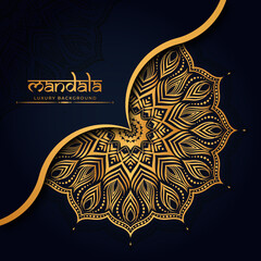 Luxury mandala background with golden arabesque pattern. decorative mandala for print, poster, cover.
