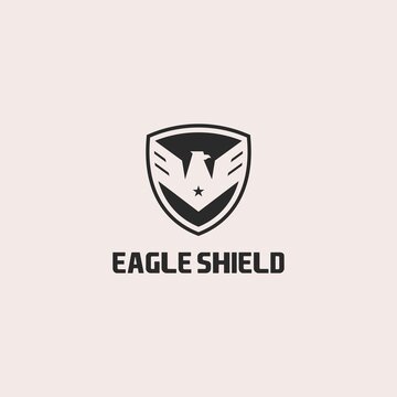 Eagle shield logo design vector illustration