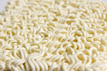 close up dry instant noodles.