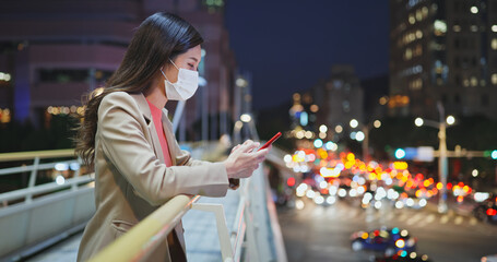 woman use smartphone outdoor