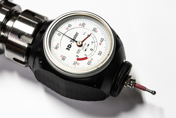 3D Tester Sensor for Measurement  on Turning and milling CNC machines. Probe for reference to the coordinate system of the workpiece on a cnc milling machine. © Chawran