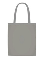Grey shoulder shopping bag. vector illustration