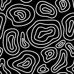 Hand drawn topographic seamless pattern