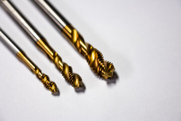 Tap for threading in metal on cnc machines. Tool for metal processing. Turning and milling