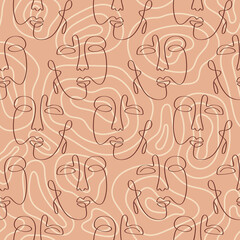 Abstract faces seamless pattern texture
