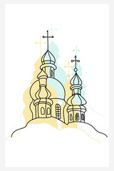 Orthodox Church of Ukraine.Graphic image on a white background.