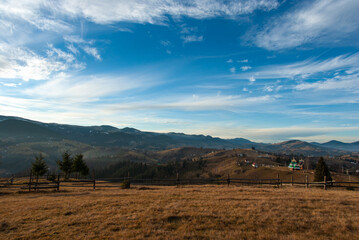 Fototapeta na wymiar Beautiful panorama in the Carpathian mountains