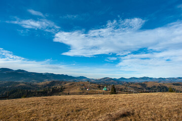 Beautiful panorama in the Carpathian mountains