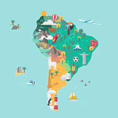 South America tourist map.