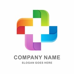 Obraz premium Medical Pharmacy Geometric Cross Business Company Vector Logo Design