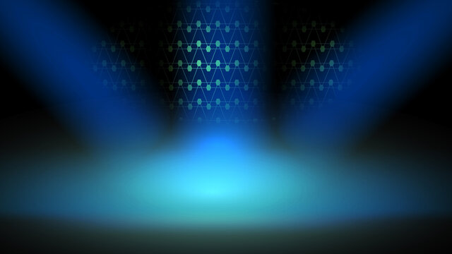 Blue spotlight background picture Used for decoration, design, advertising work, website or publications.