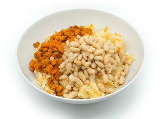 cooking salad with vegetables