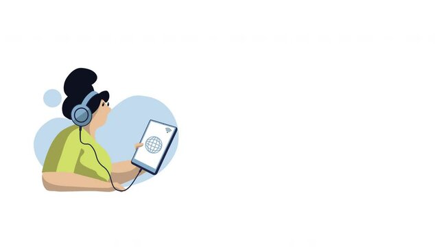 Comic people working in online mode in 4k video.