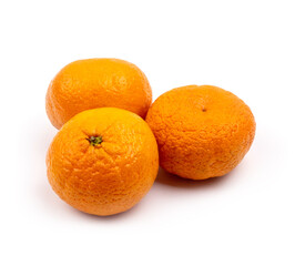 Tangerine citrus fetus on white background