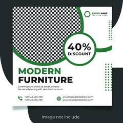 Modern furniture social media post or instagram post template