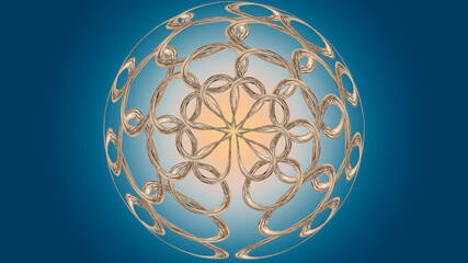 Abstract futuristic background with gold pattern