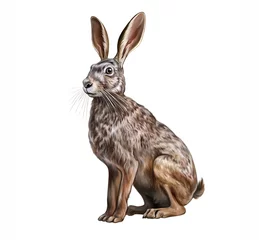 Foto op Aluminium The European hare (Lepus europaeus) © Liliya