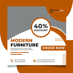 Modern furniture social media post or instagram post template