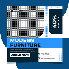 Modern furniture social media post or instagram post template