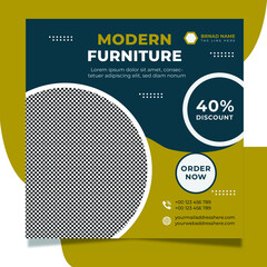 Modern furniture social media post or instagram post template