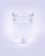 blue transparent glass in a pure place