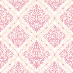 Damask ornament , seamless pattern for textiles, wallpapers and other. Vector image.
