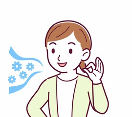 Young woman in a cardigan_smell