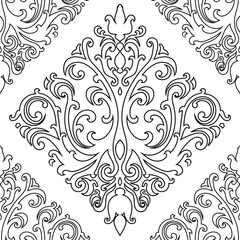 Damask ornament , seamless pattern for textiles, wallpapers and other. Vector image.
