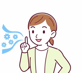 Young woman in a cardigan_smell