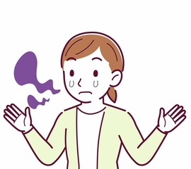 Young woman in a cardigan_smell