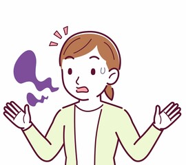 Young woman in a cardigan_smell