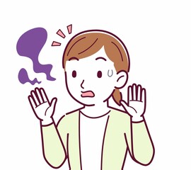 Young woman in a cardigan_smell