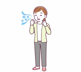 Young woman in a cardigan_smell