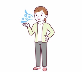 Young woman in a cardigan_smell