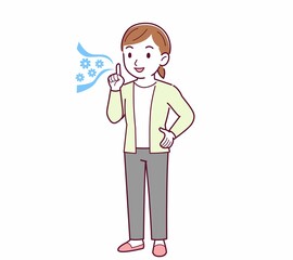 Young woman in a cardigan_smell